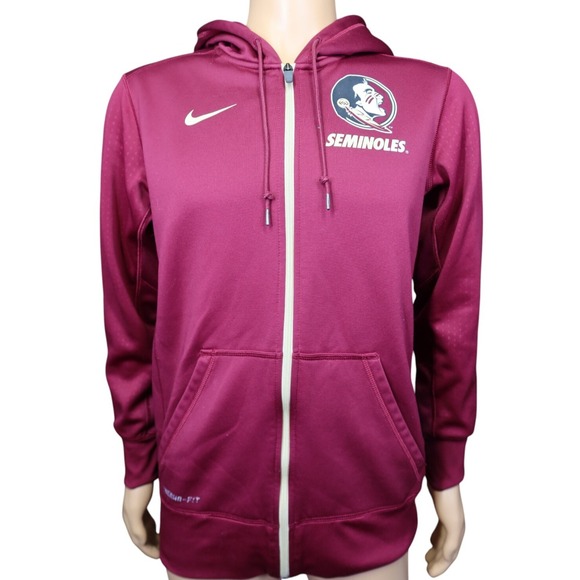 FSU Florida State University Seminoles Sweatshirt Size M Zip Hoodie Hoodie Nike - Picture 1 of 6